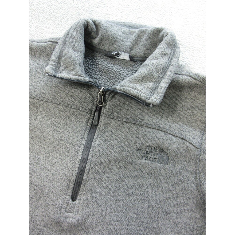 The North Face Fleece Sweater Men's Sz. Small Gray Quarter Zip Long Sleeve